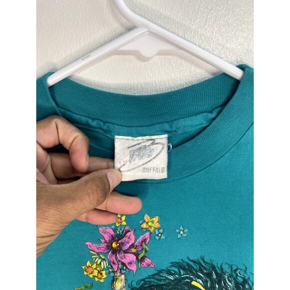 Vintage Single Stitch Carousel‎ Horse Floral Whimsy Romantic Shirt Size L - Picture 3 of 3